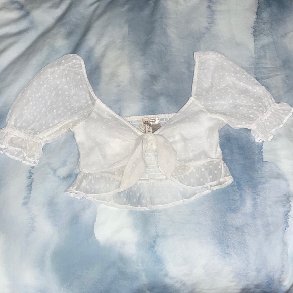 H&M White Smocked Crop Top - Picture 4 of 11